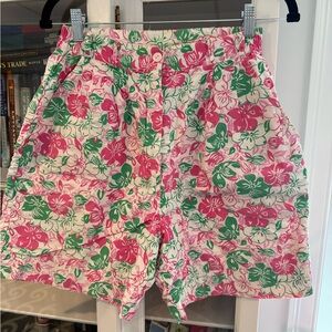 Lilly Pulitzer Vibrant Floral Bermudas in Pink and Green